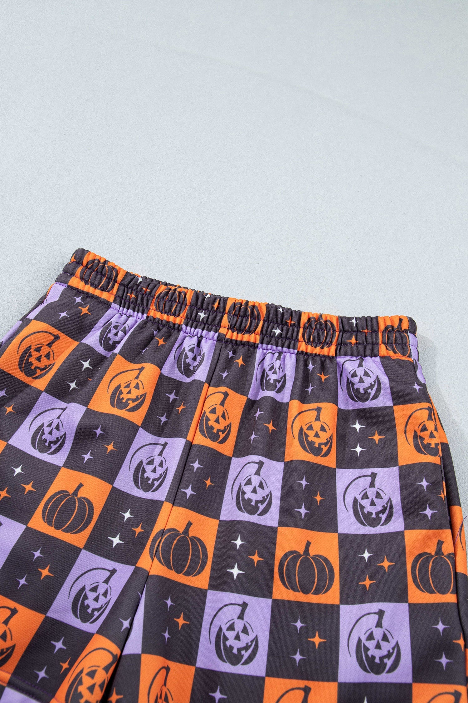 Halloween Witch Long Sleeve Top & Checker Shorts Set