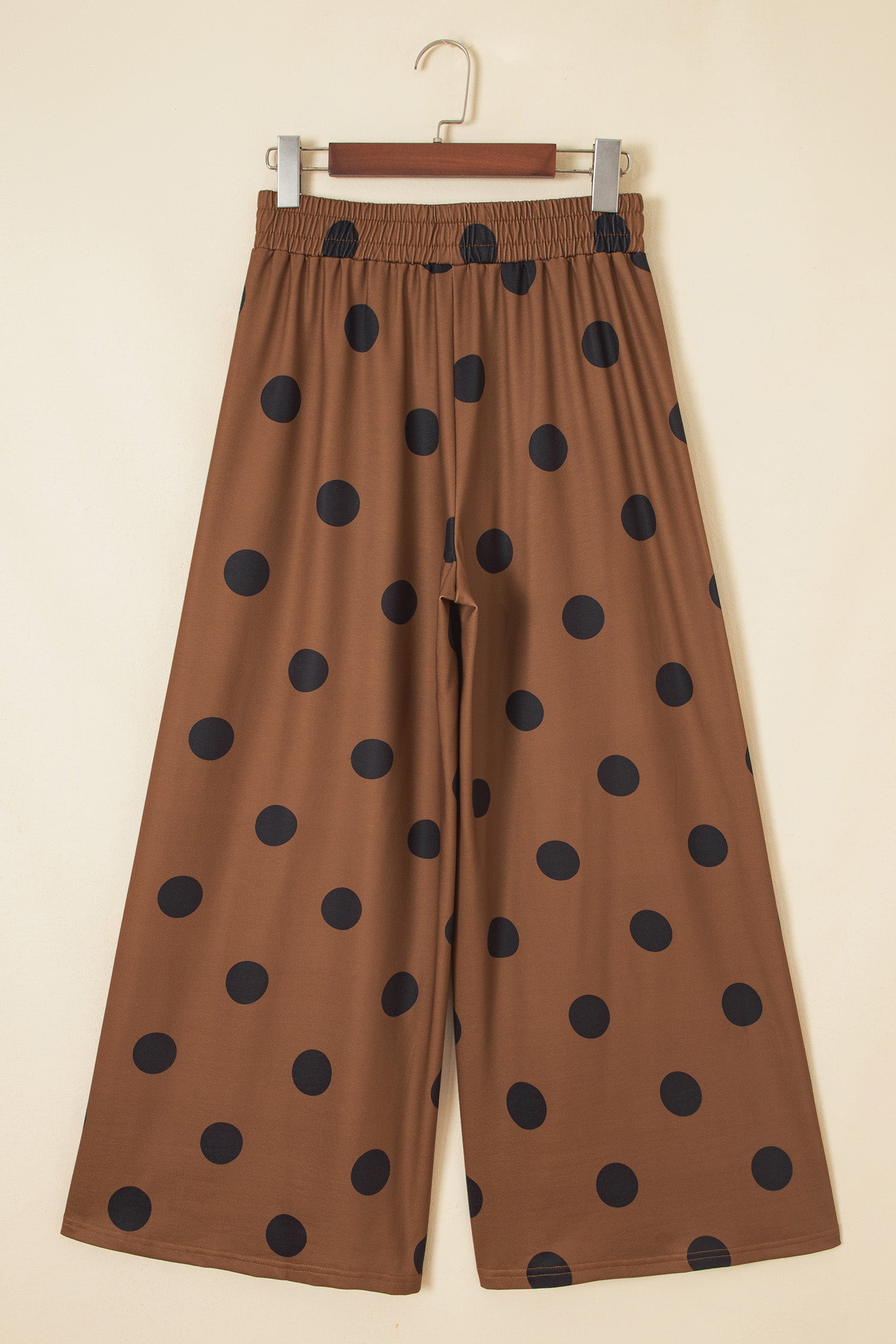 Polka Dot Elastic Waist Wide Leg Pants