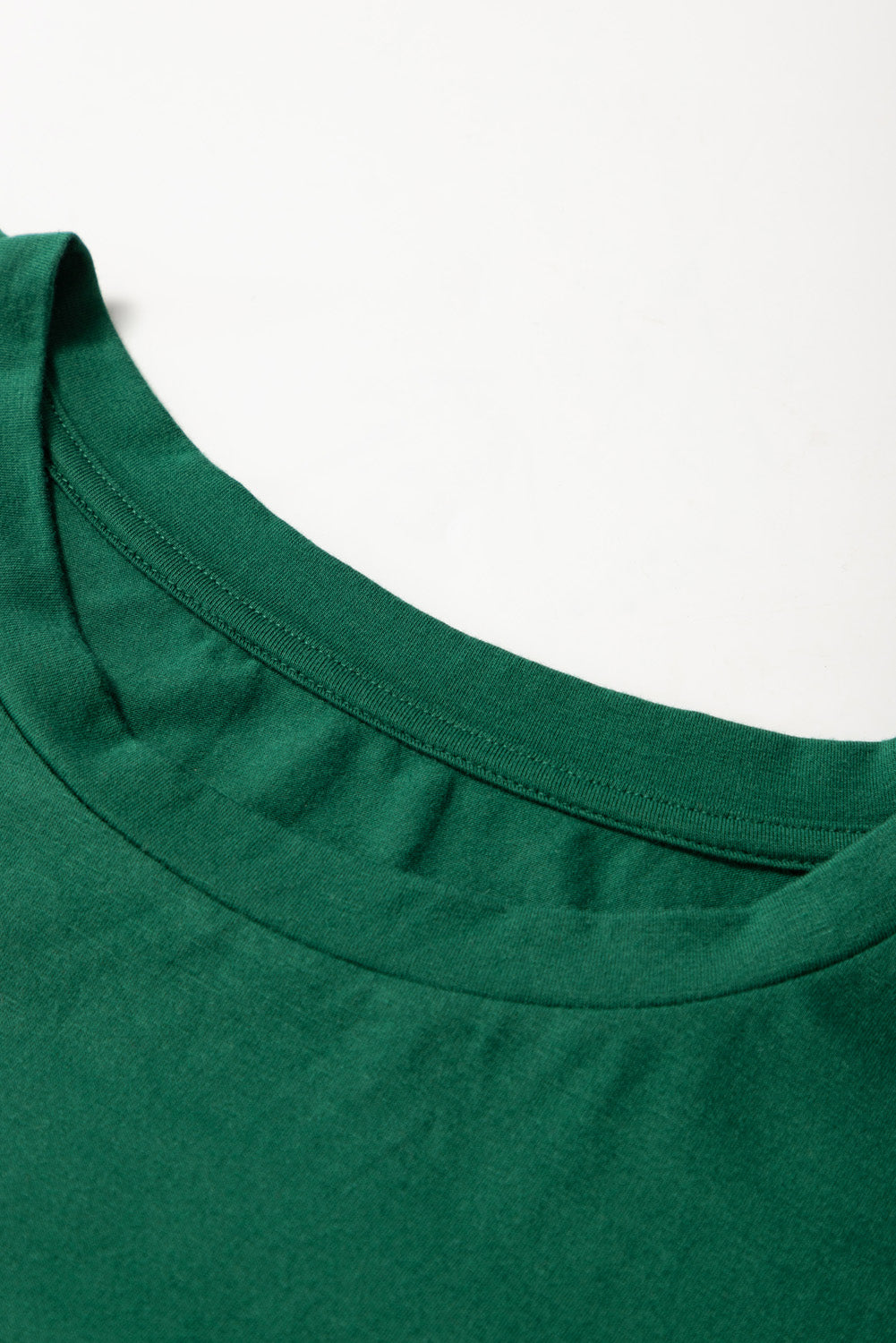 Plus Size Solid Rolled Short Sleeve T-Shirt