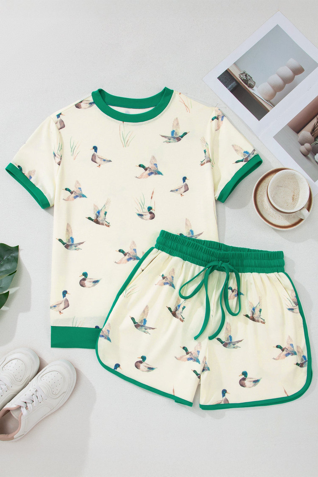 Mallard Colorblock Trim Short Sleeve & Short Set