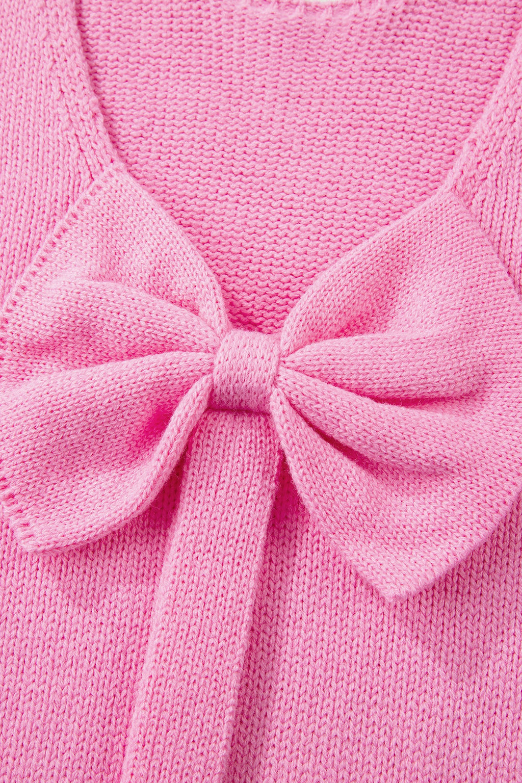 Bow Tie Backless Bubble Sleeve Sweater