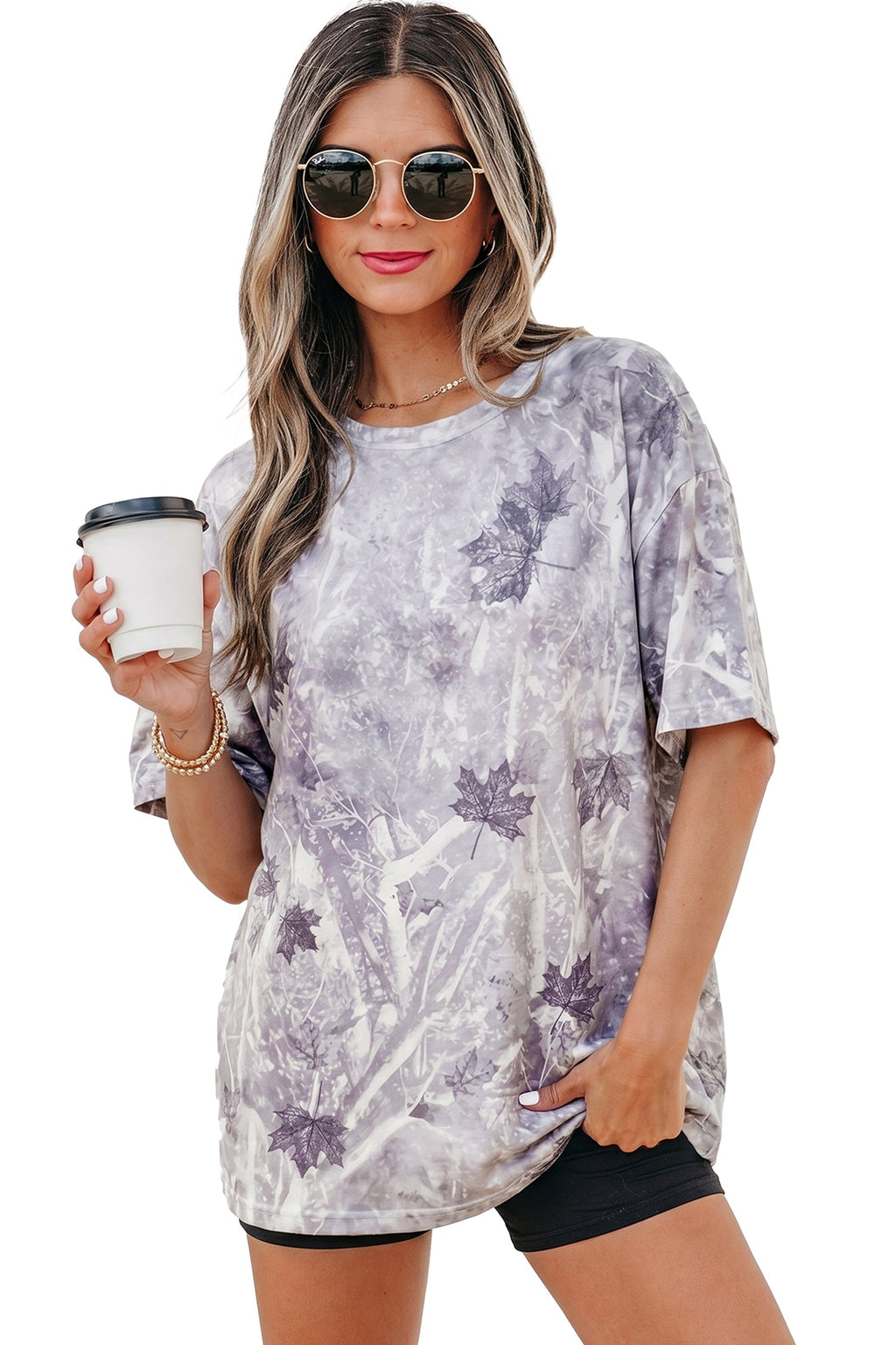 Camo Woodland Drop Shoulder Tunic Tee