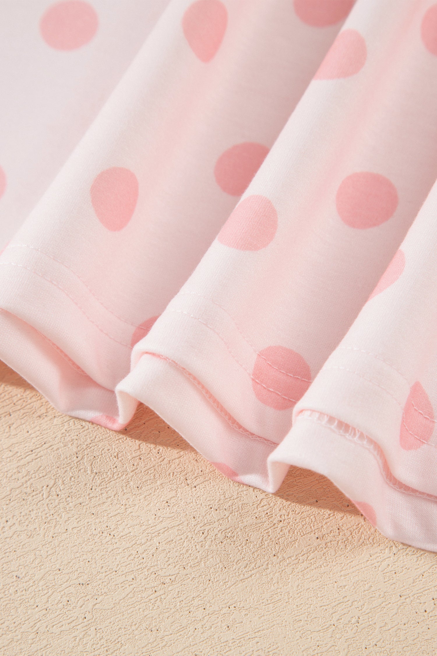 Polka Dot Polo Pullover & Elastic Waist Shorts Set