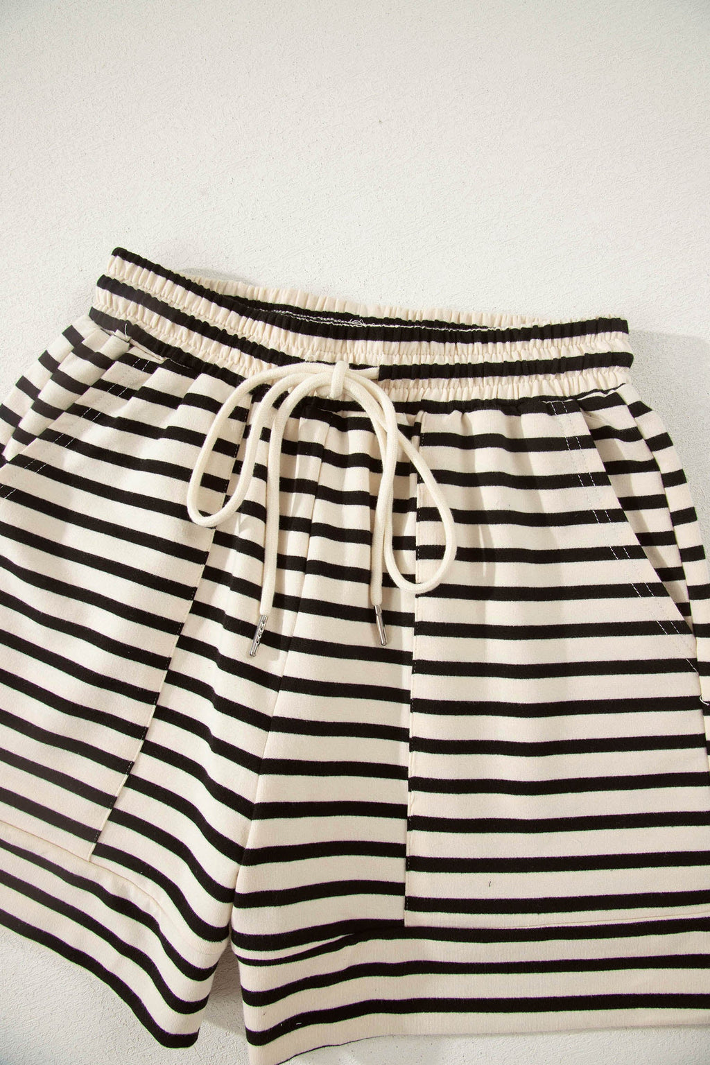 Stripe Colorblock Zip Polo & Drawstring Shorts Set