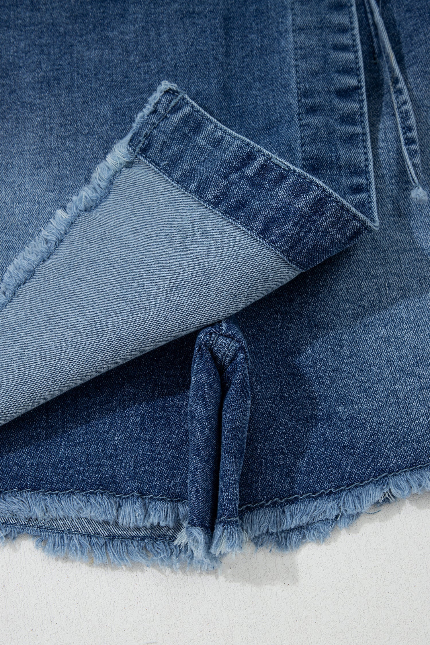 Denim Wrapped Tie Waist Skort