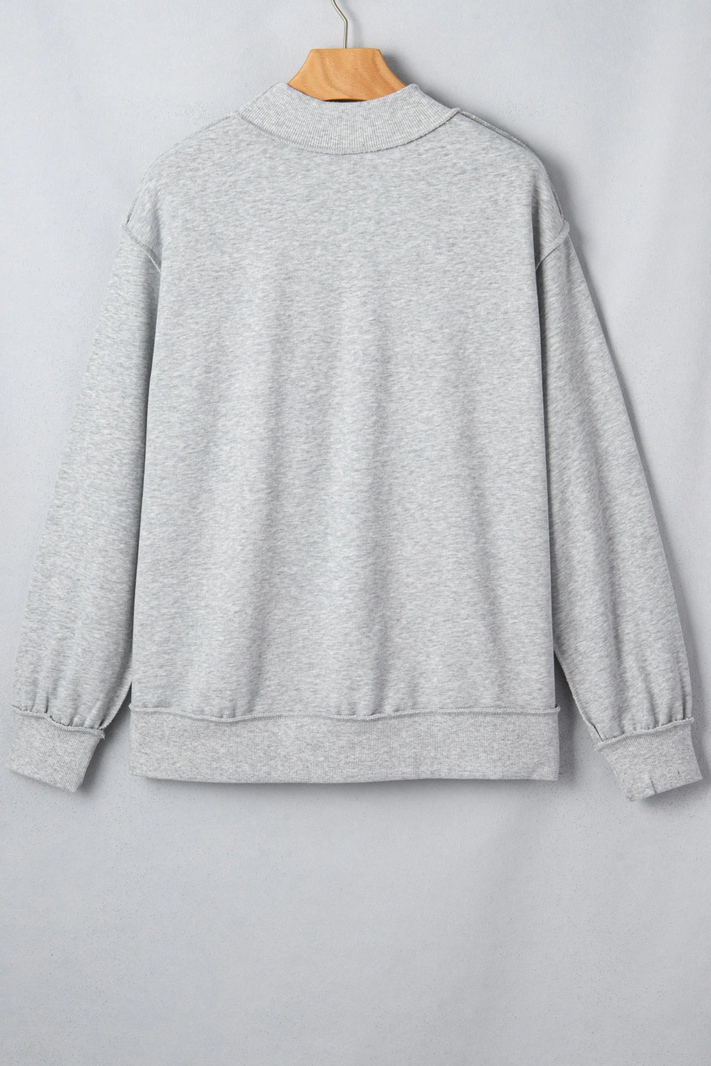 STATE Embroidered Exposed Seam Mock Neck Sweatshirt