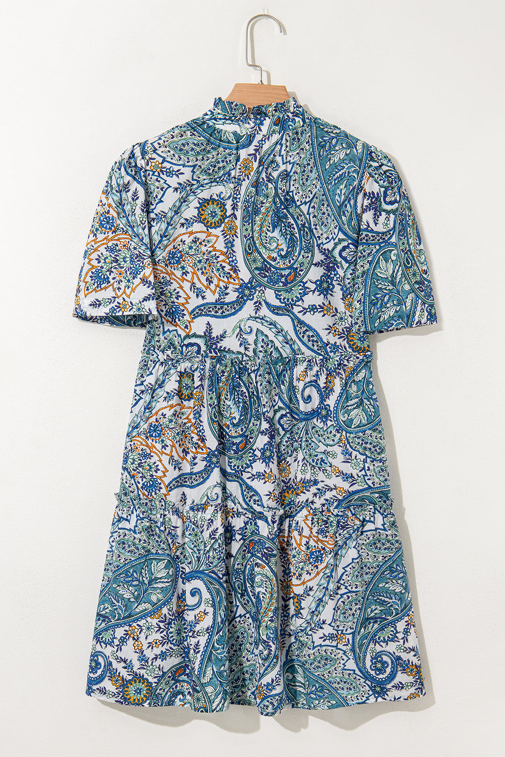 Floral Boho V-Neck Short Sleeve Mini Dress