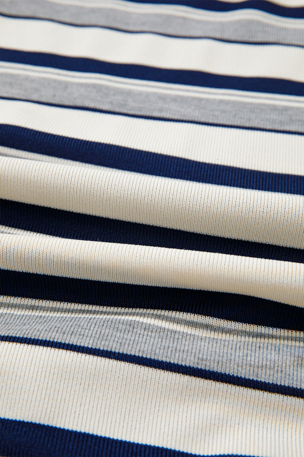 Stripe Ribbed Mock Neck Long Sleeve Sweatshirt
