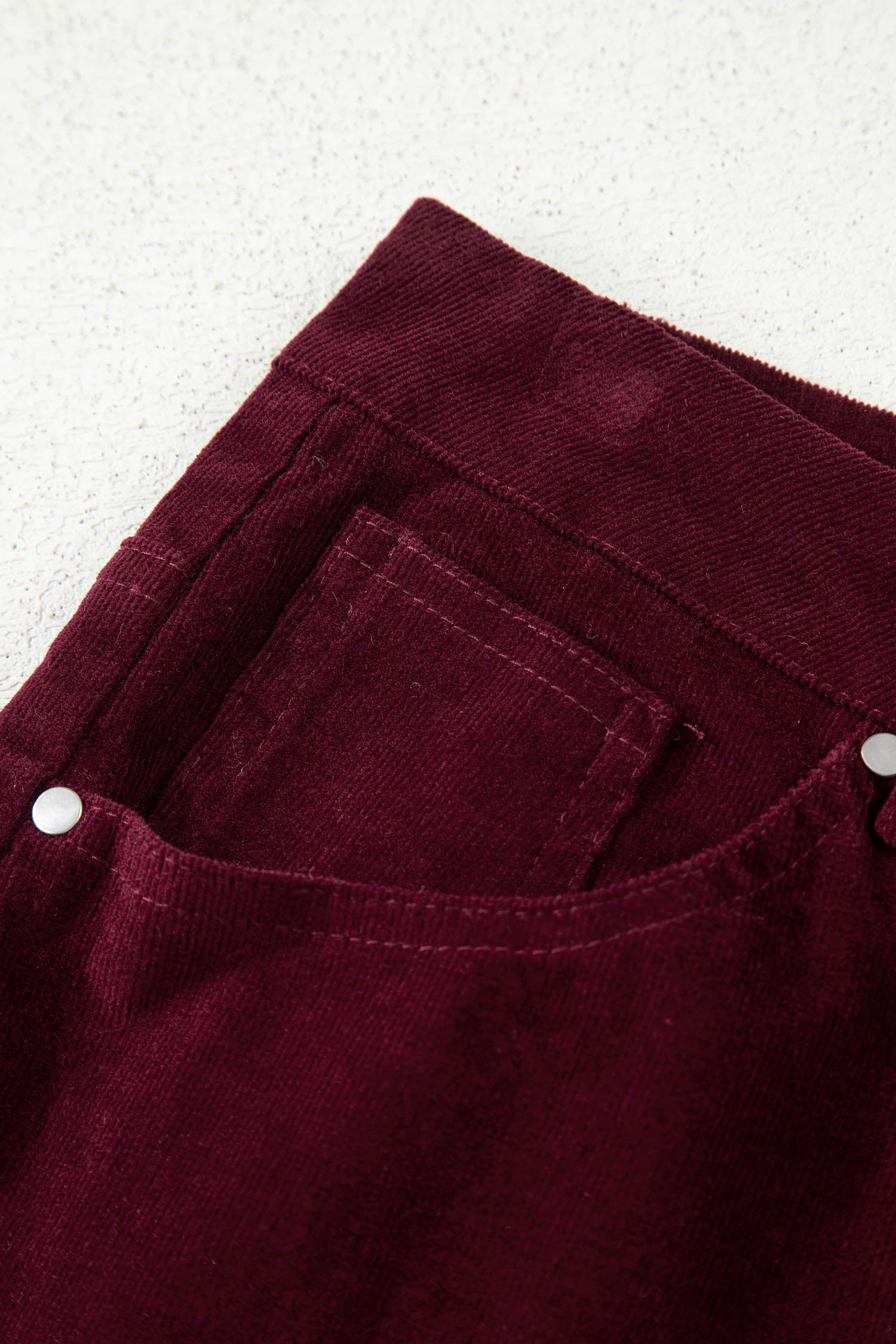 Solid Corduroy High Waist Wide Leg Pants