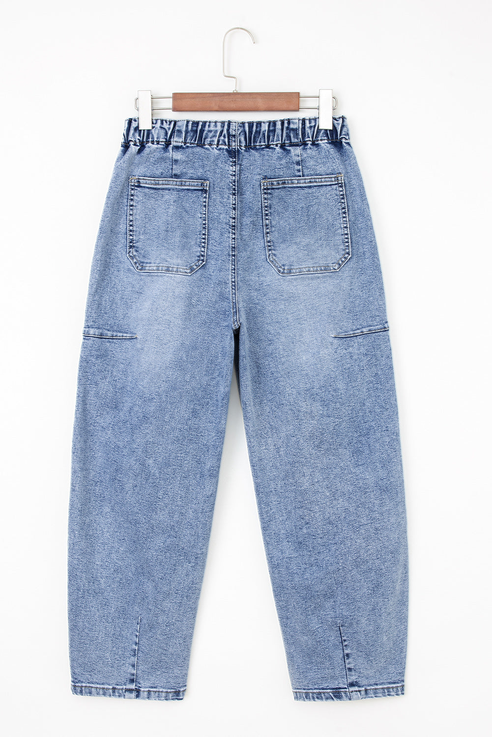 Large Patch Pocket Drawstring Paperbag Waist Barrel Jeans