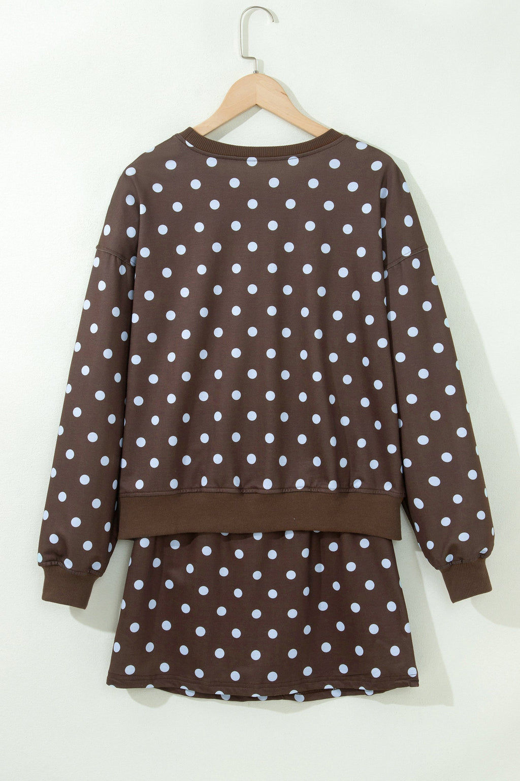 Polka Dot Long Sleeve Pullover & Bow Skort Set