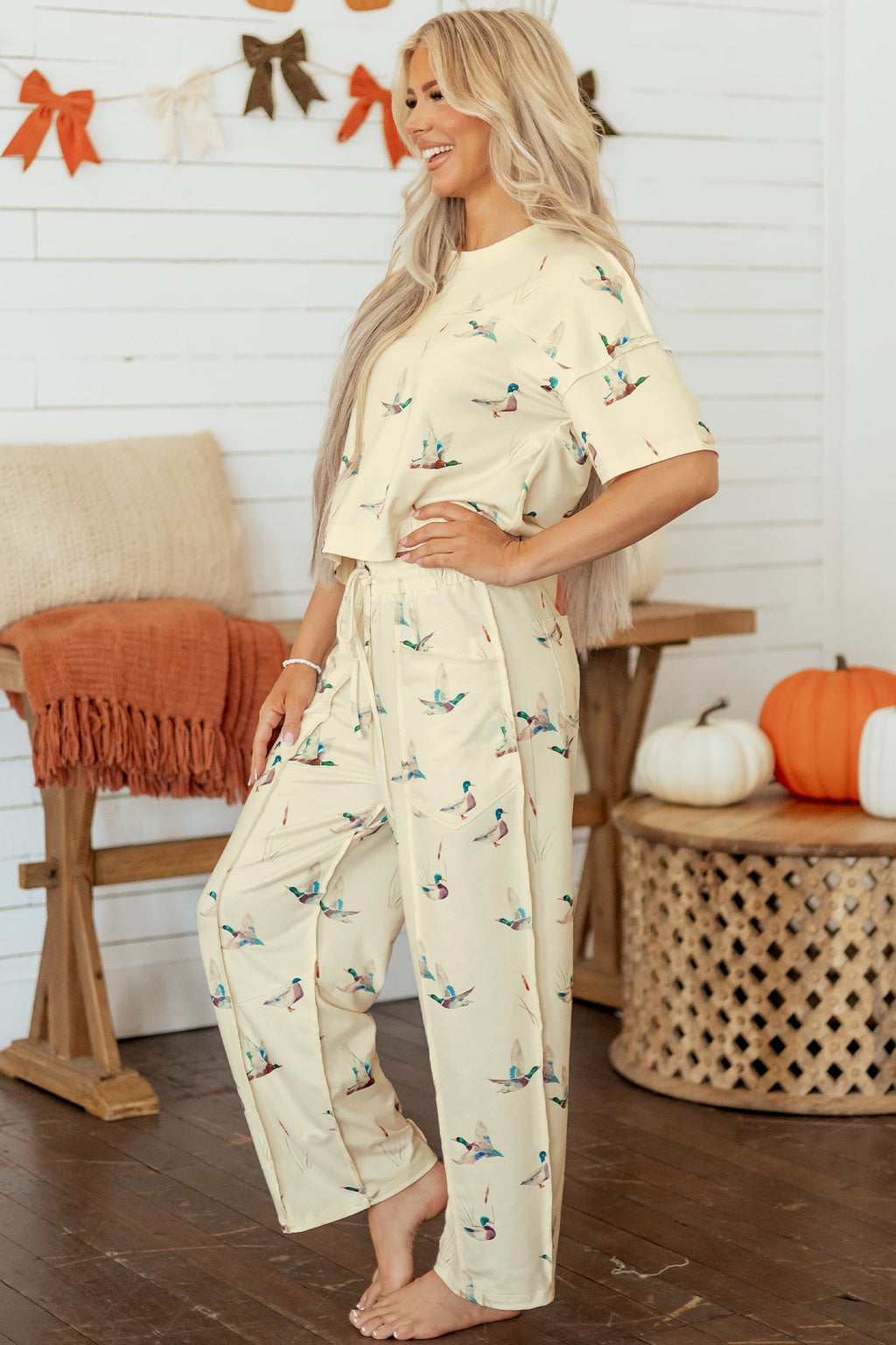Mallard Duck Short Sleeve Top & Pants Set