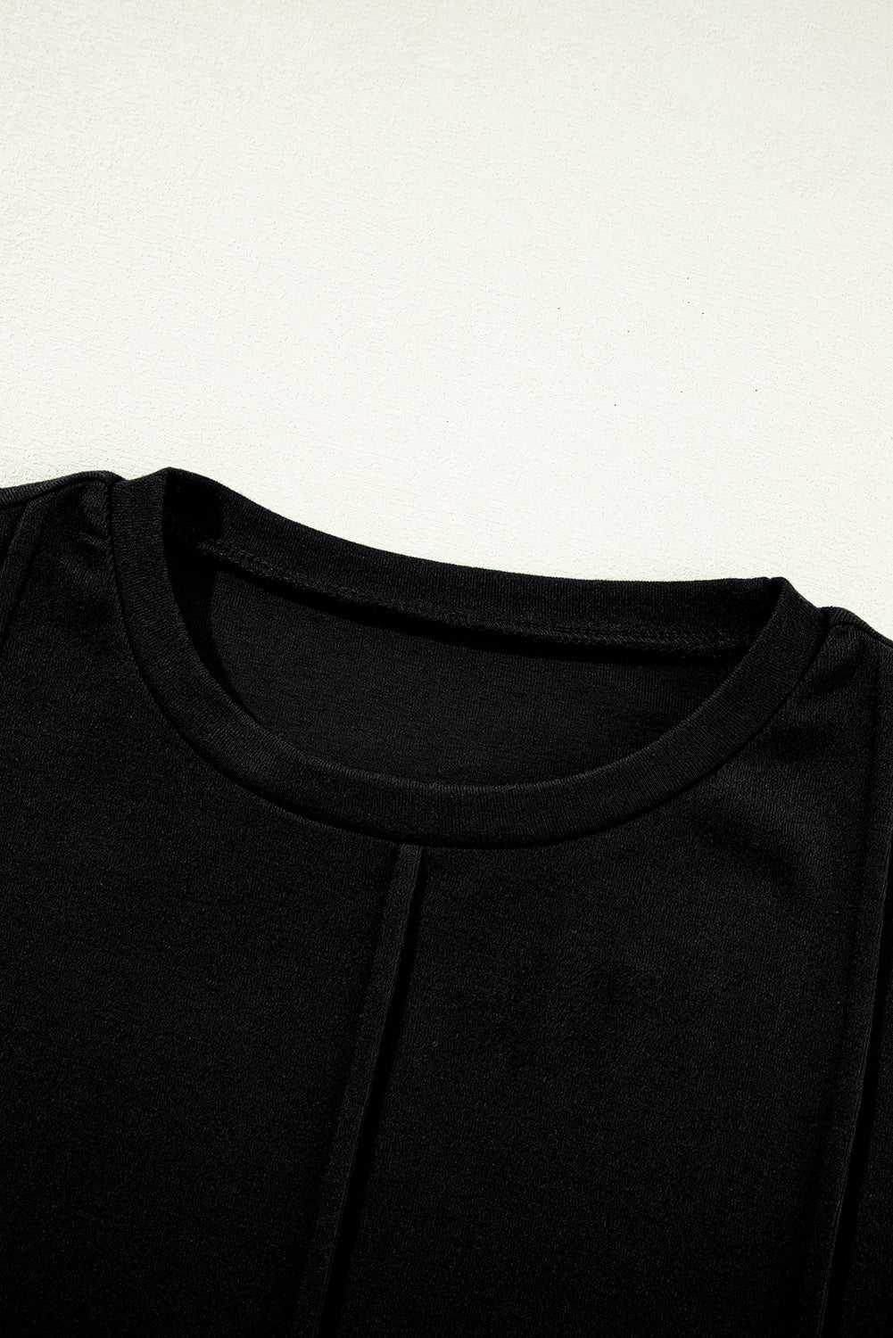 Solid Reverse Seam Crew Neck Long Sleeve Top