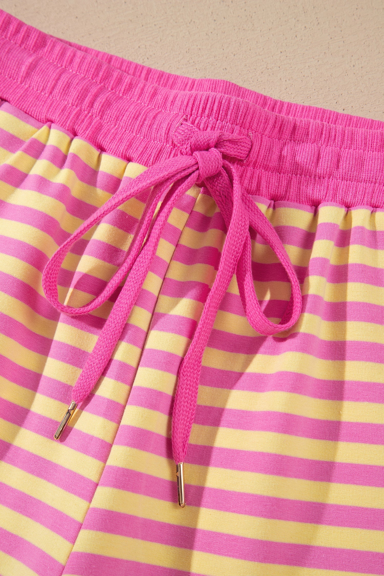 Stripe Long Sleeve Zip-Up Hoodie & Shorts Set