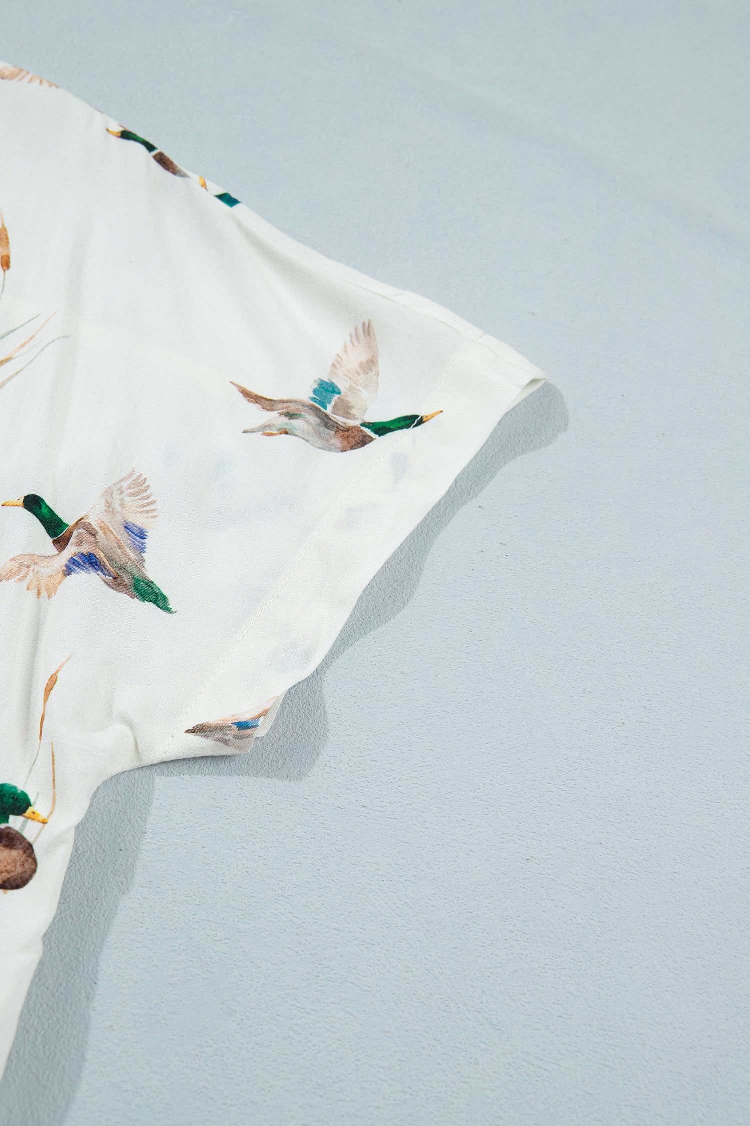 Mallard Button Flap Pocket Collared Blouse