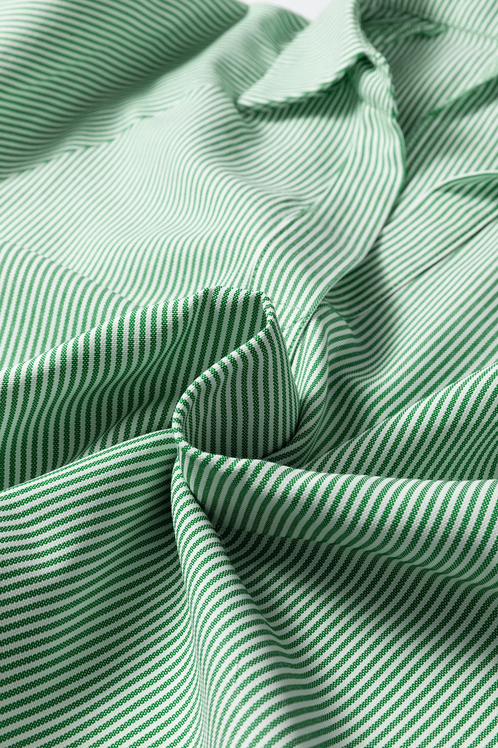 Stripe Tied Short Sleeve Collared Blouse