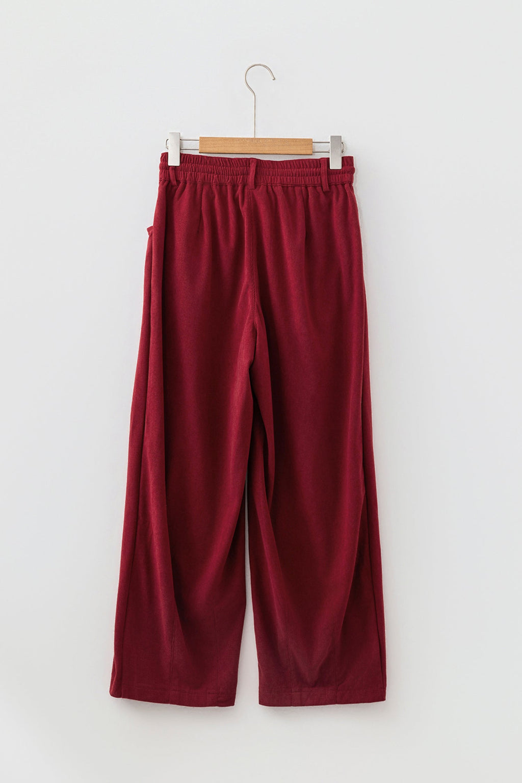 Corduroy Drawstring Waist Pleated Straight Leg Pants