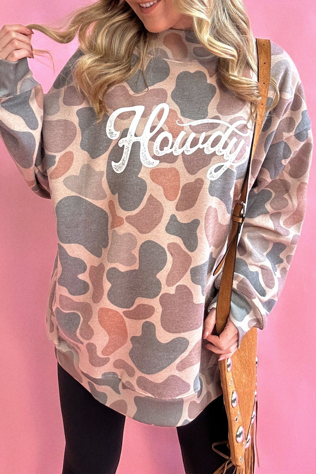 Western Howdy Camo Baggy Pullover Sweatshirt
