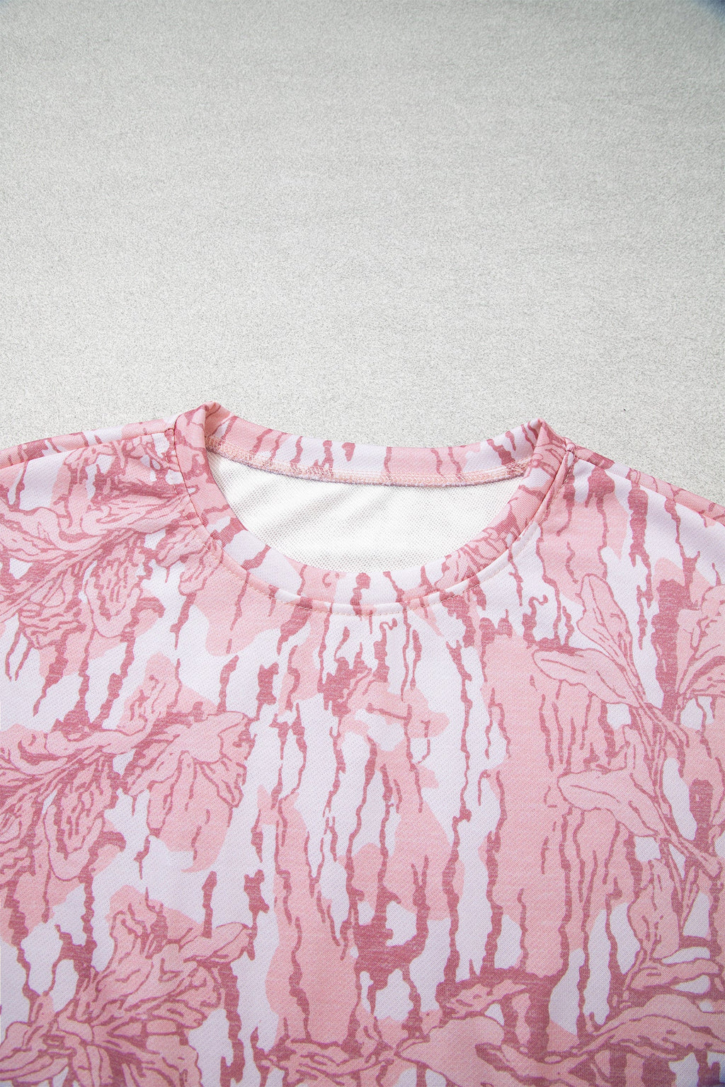 Floral Camo Sweatshirt & Drawstring Pants Set