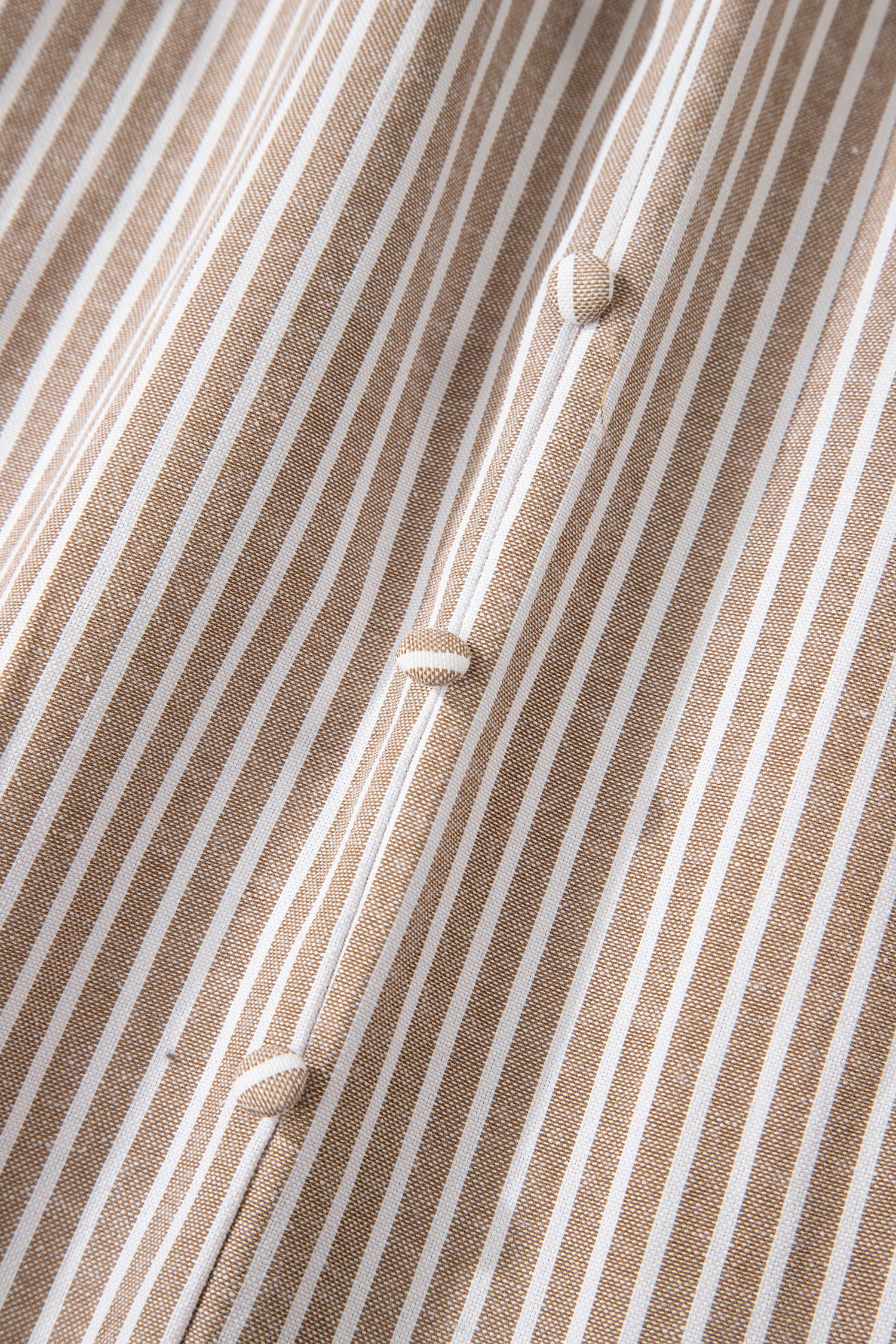 Stripe Flutter Sleeve Buttoned V-Neck Maxi Dress