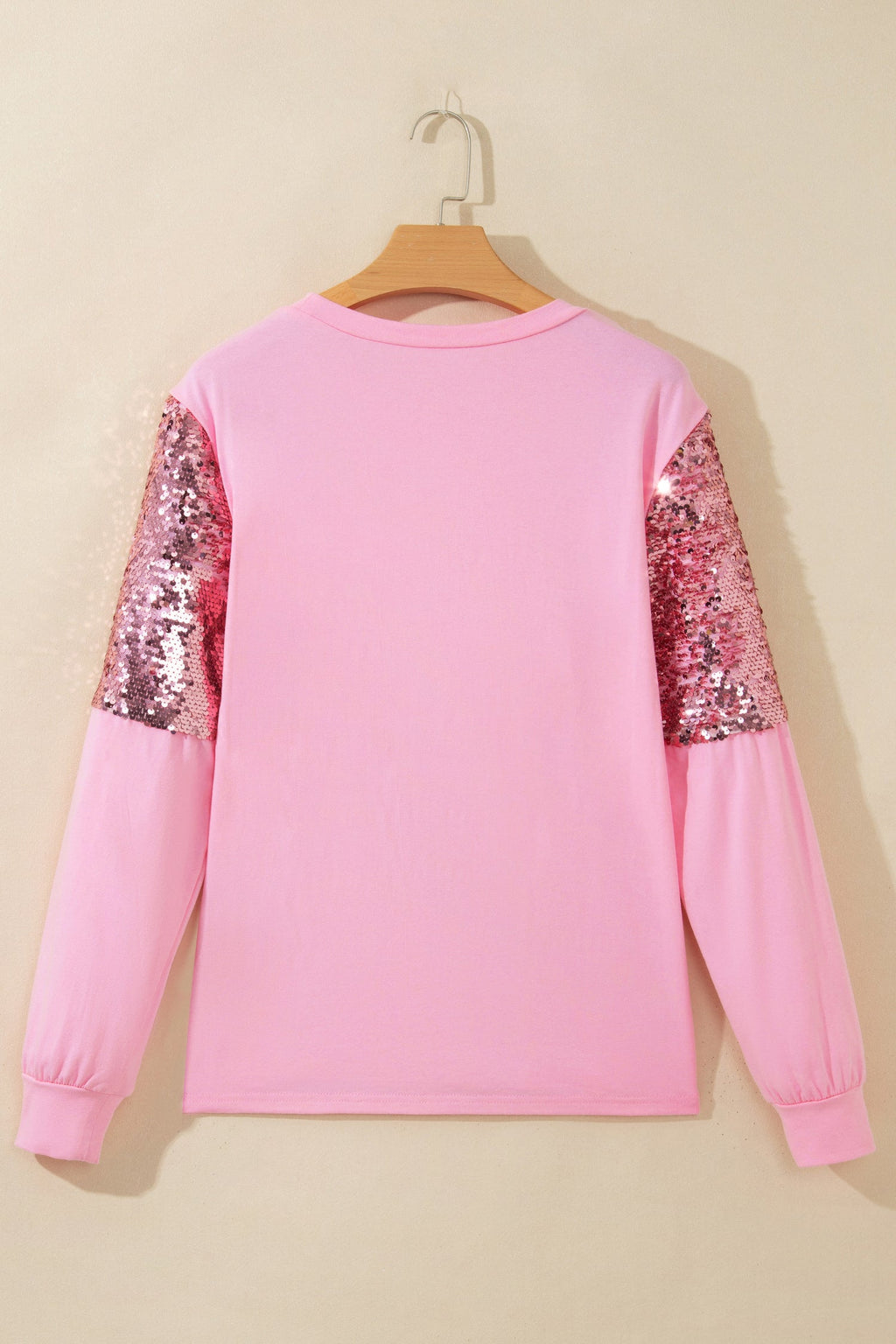 Sequin Round Neck Long Sleeve Pullover Sweater
