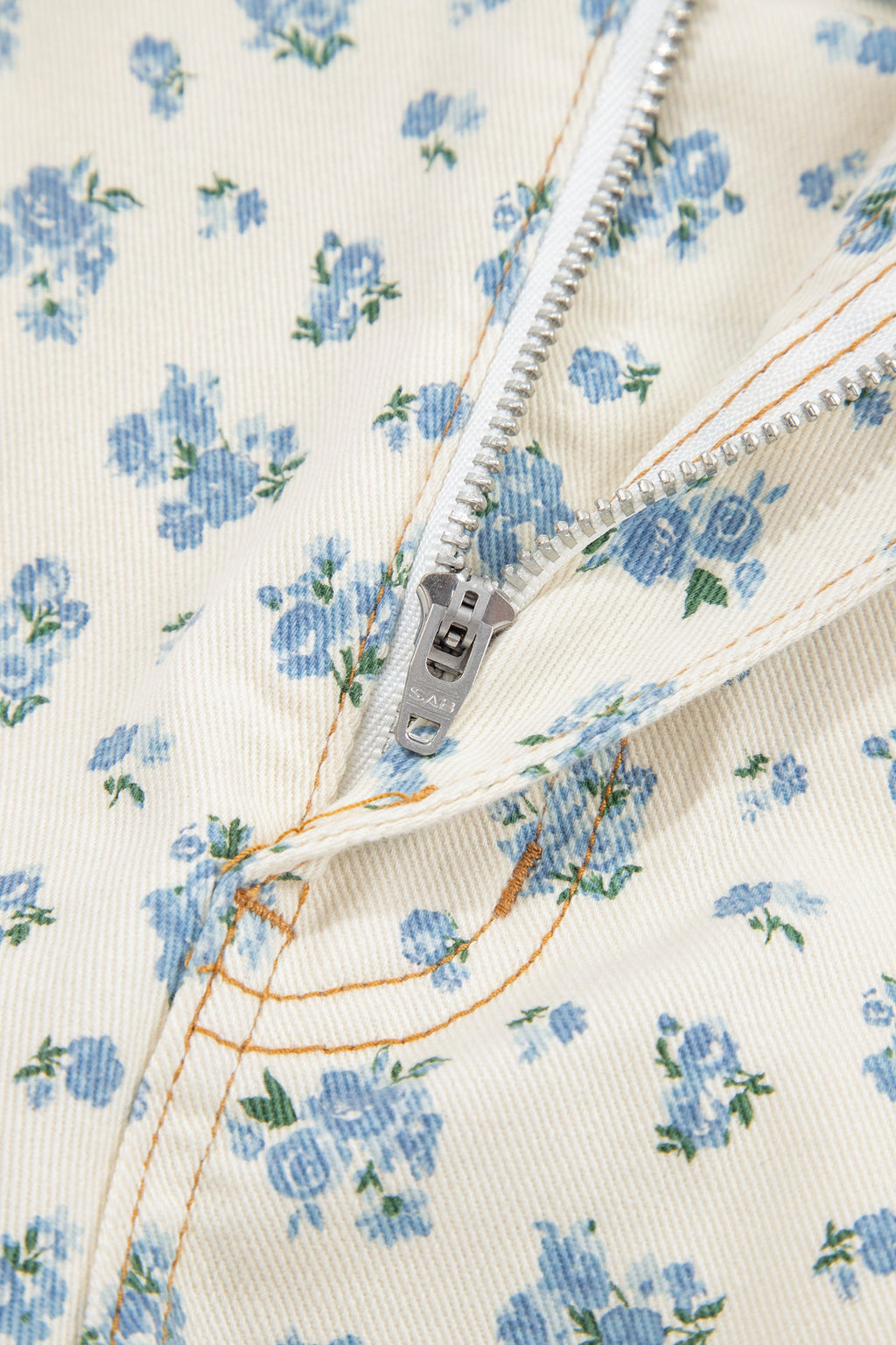 Floral Grommet Knot Waist Barrel Leg Jeans