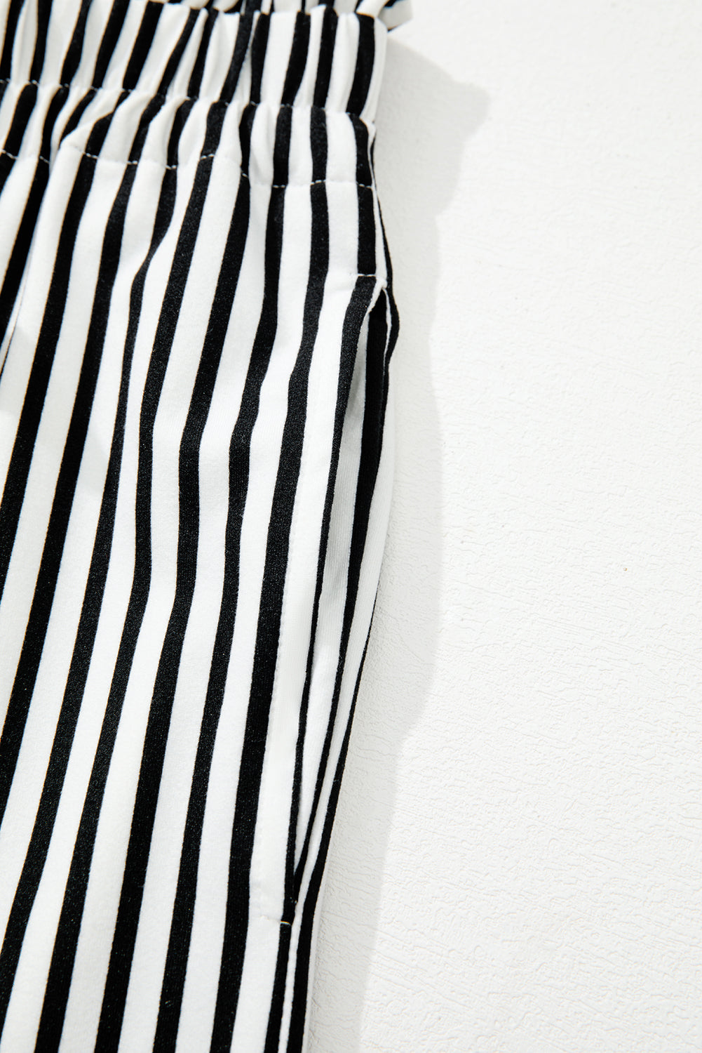 Stripe Tied High Waist Straight Leg Pants