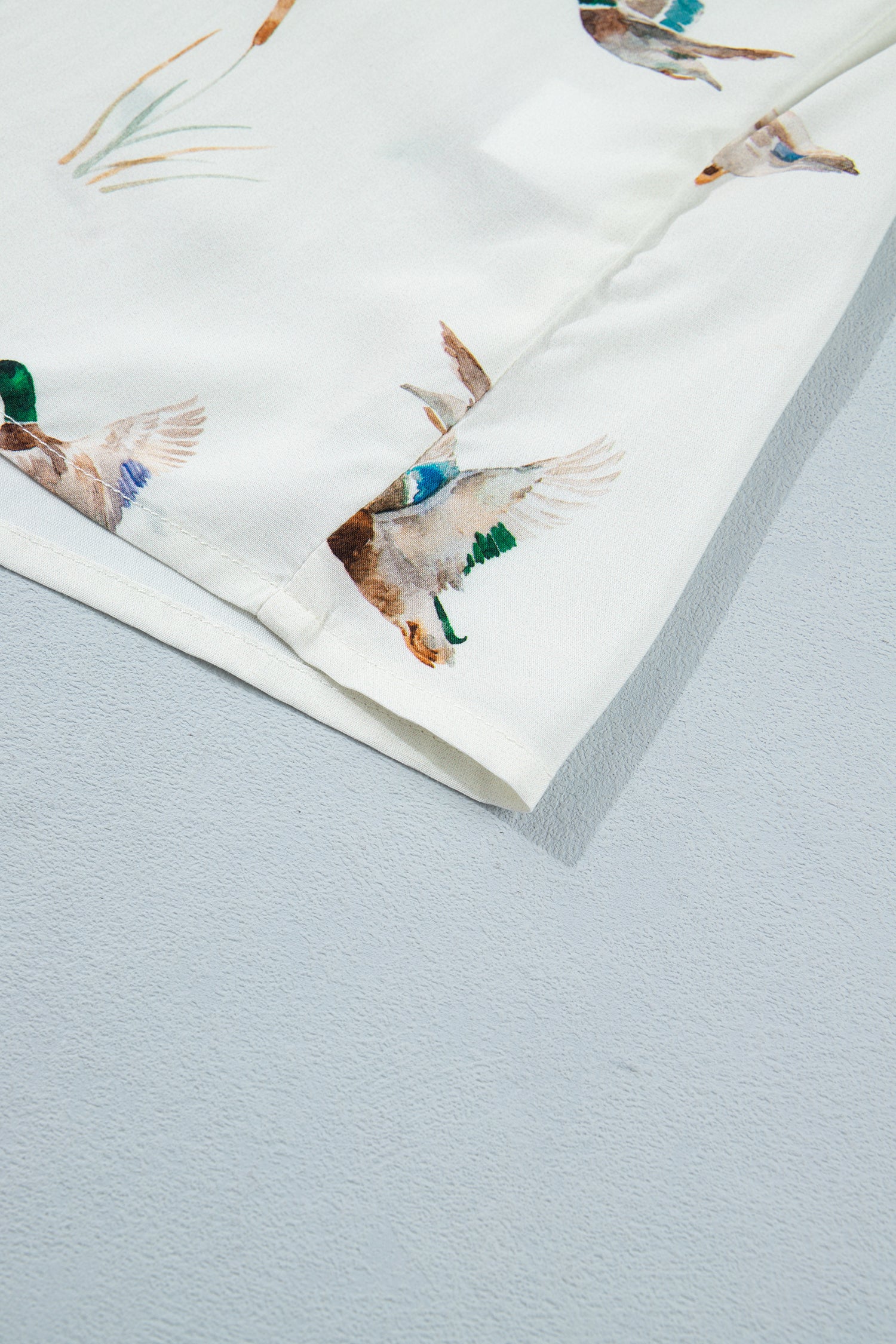 Mallard Button Flap Pocket Collared Blouse