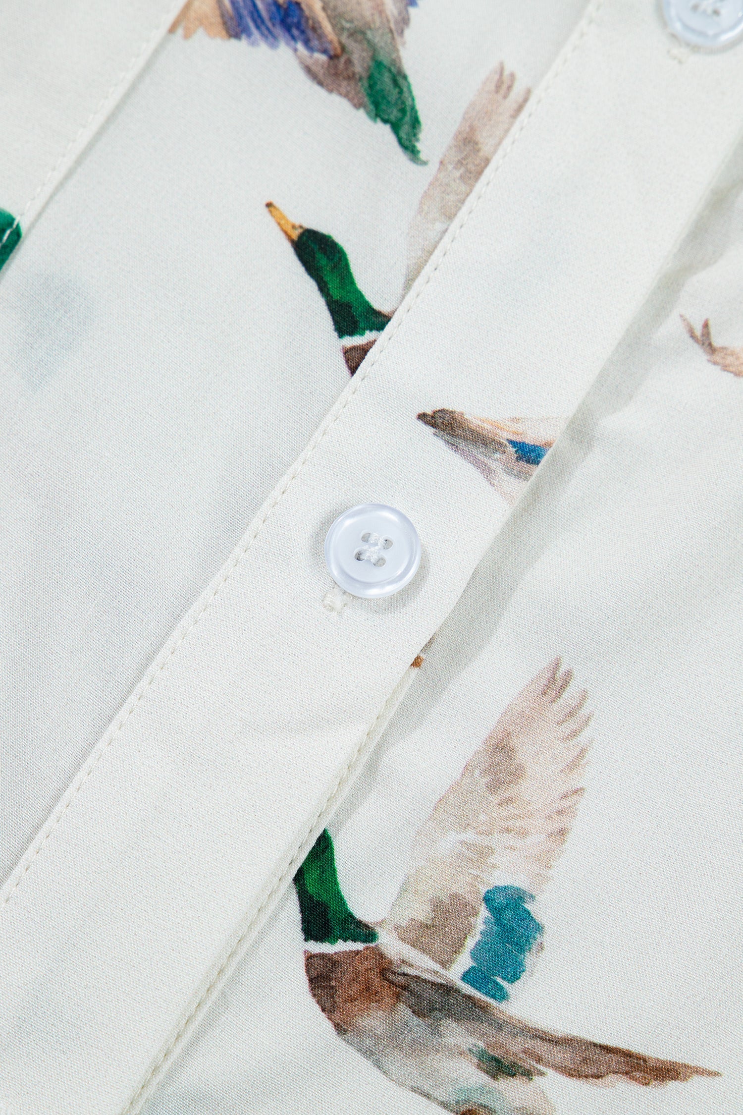 Mallard Button Flap Pocket Collared Blouse