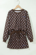 Polka Dot Long Sleeve Pullover & Bow Skort Set