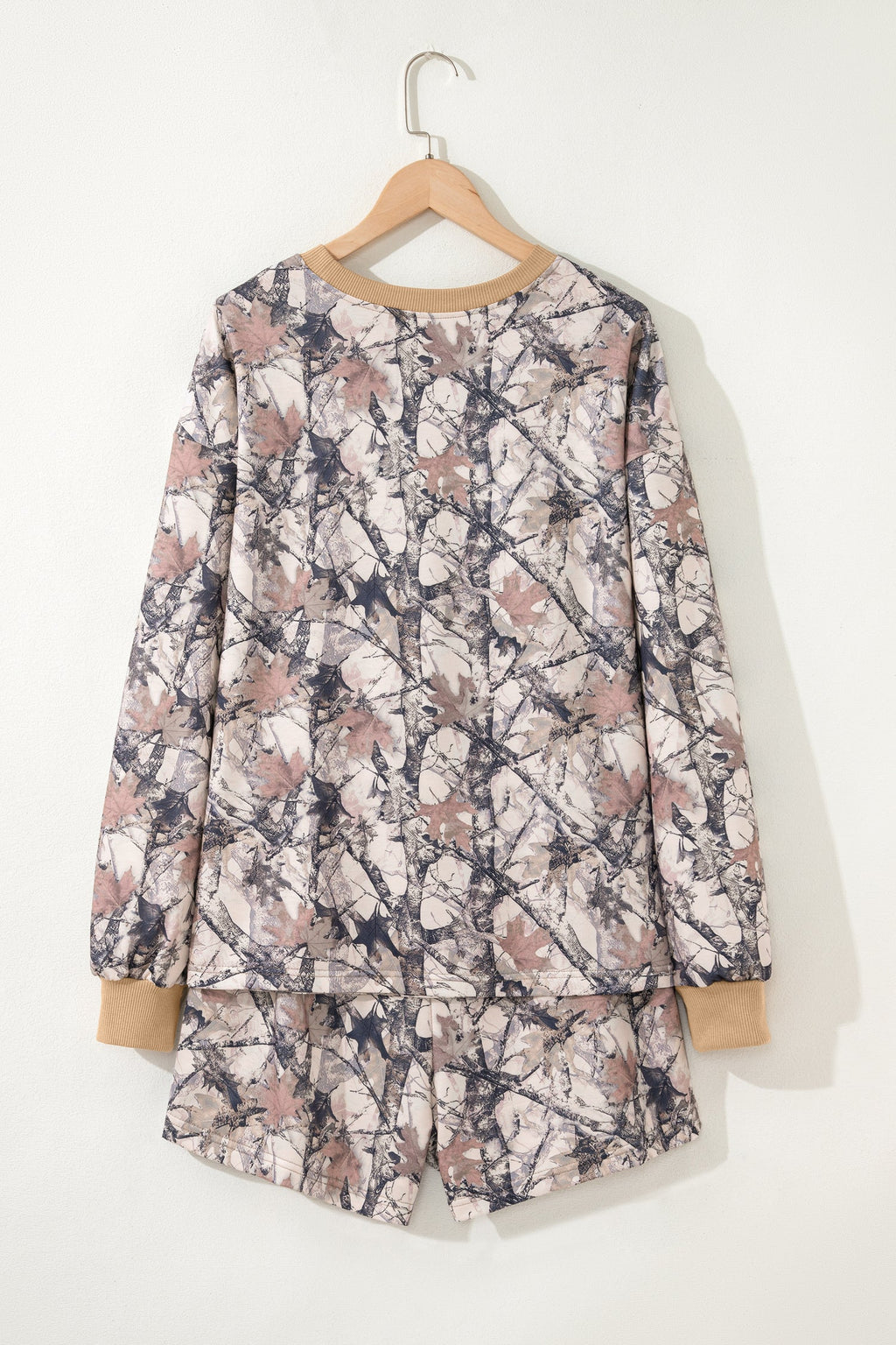 Woodland Camo Long Sleeve Top & Short Set