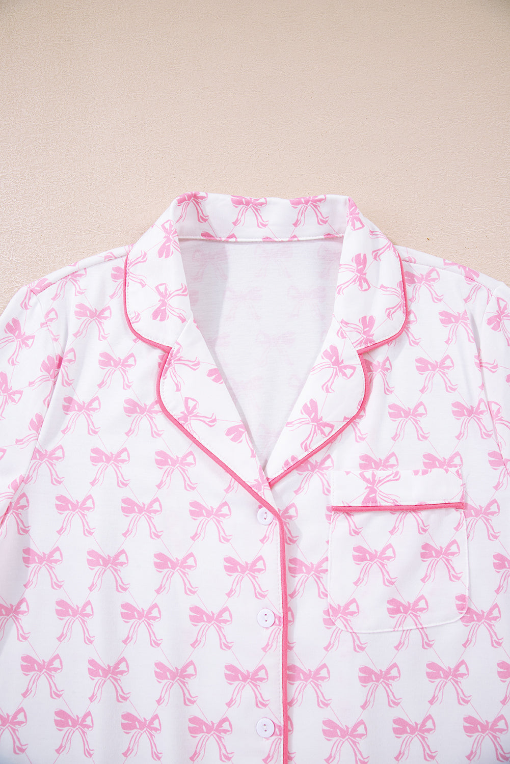 Bow Tie Shirt and Pants Pajama Set