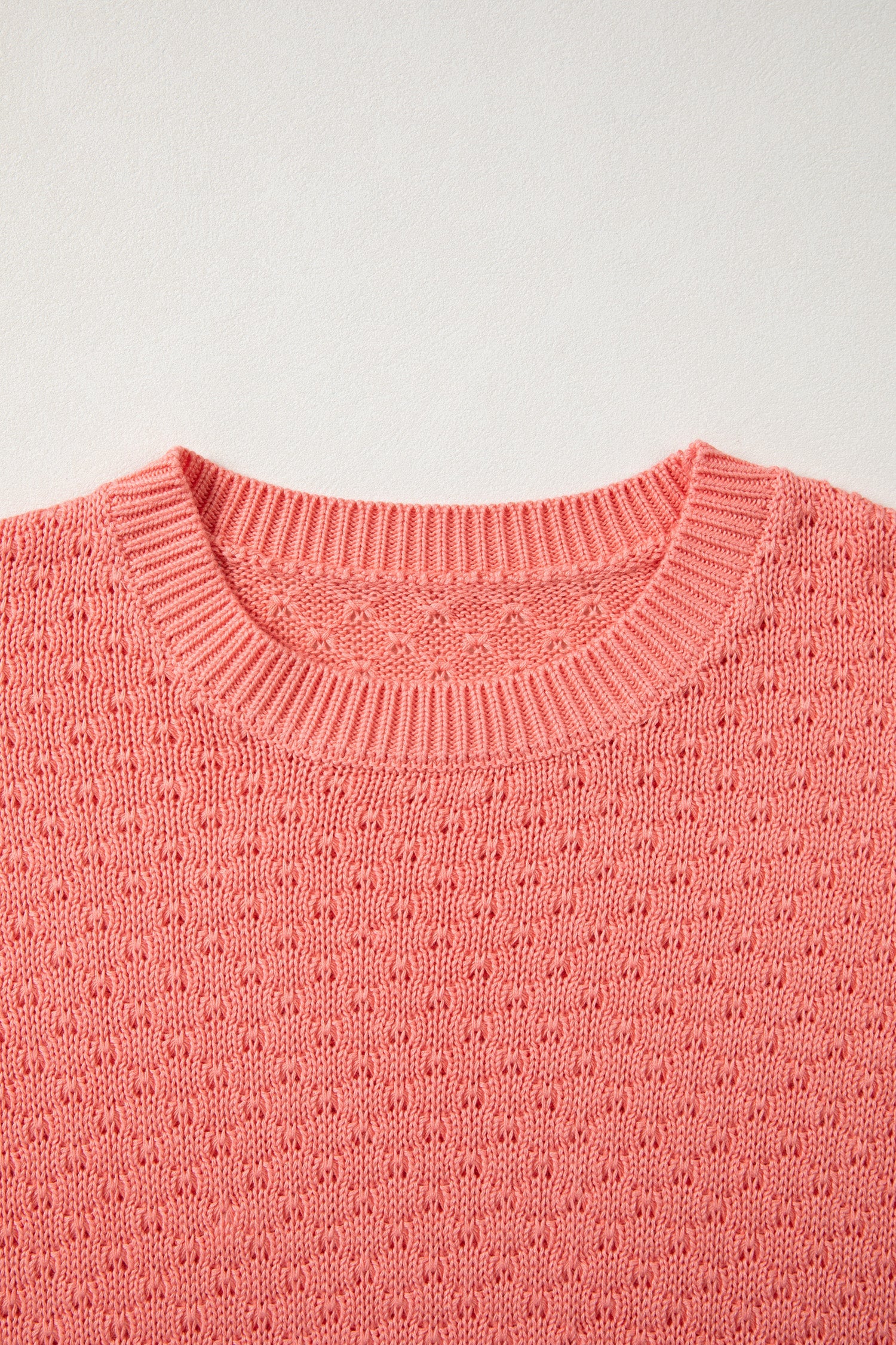 Ribbed Knit Drop Shoulder Long Sleeve Sweater