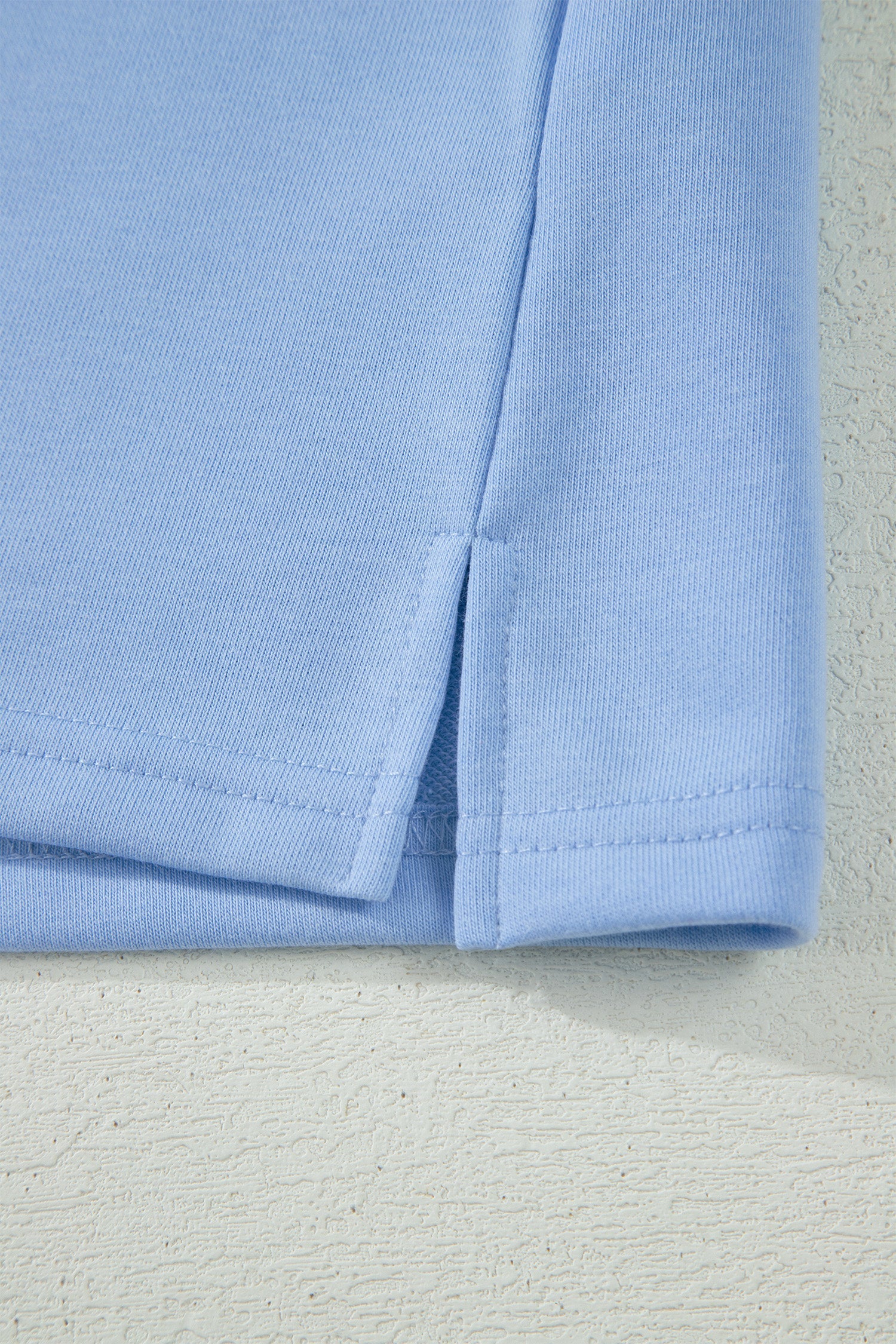 Solid Polo Tee & Elastic Waist Short Set