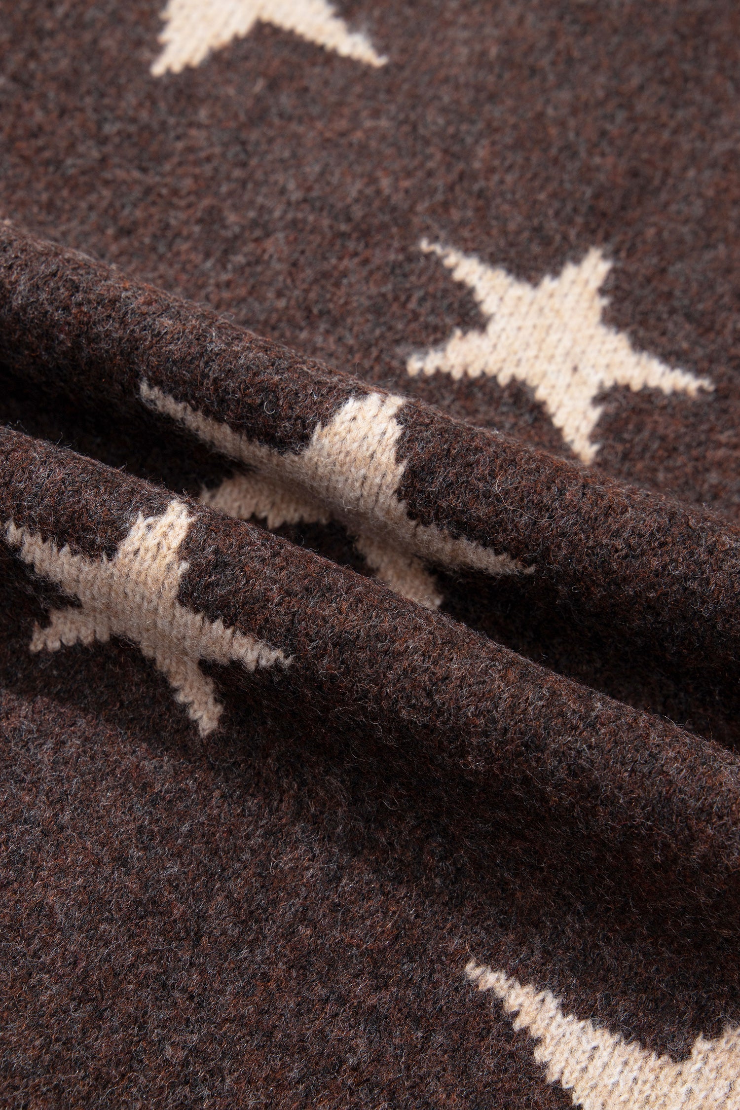 Star Stripe Trim Long Sleeve Open Front Cardigan
