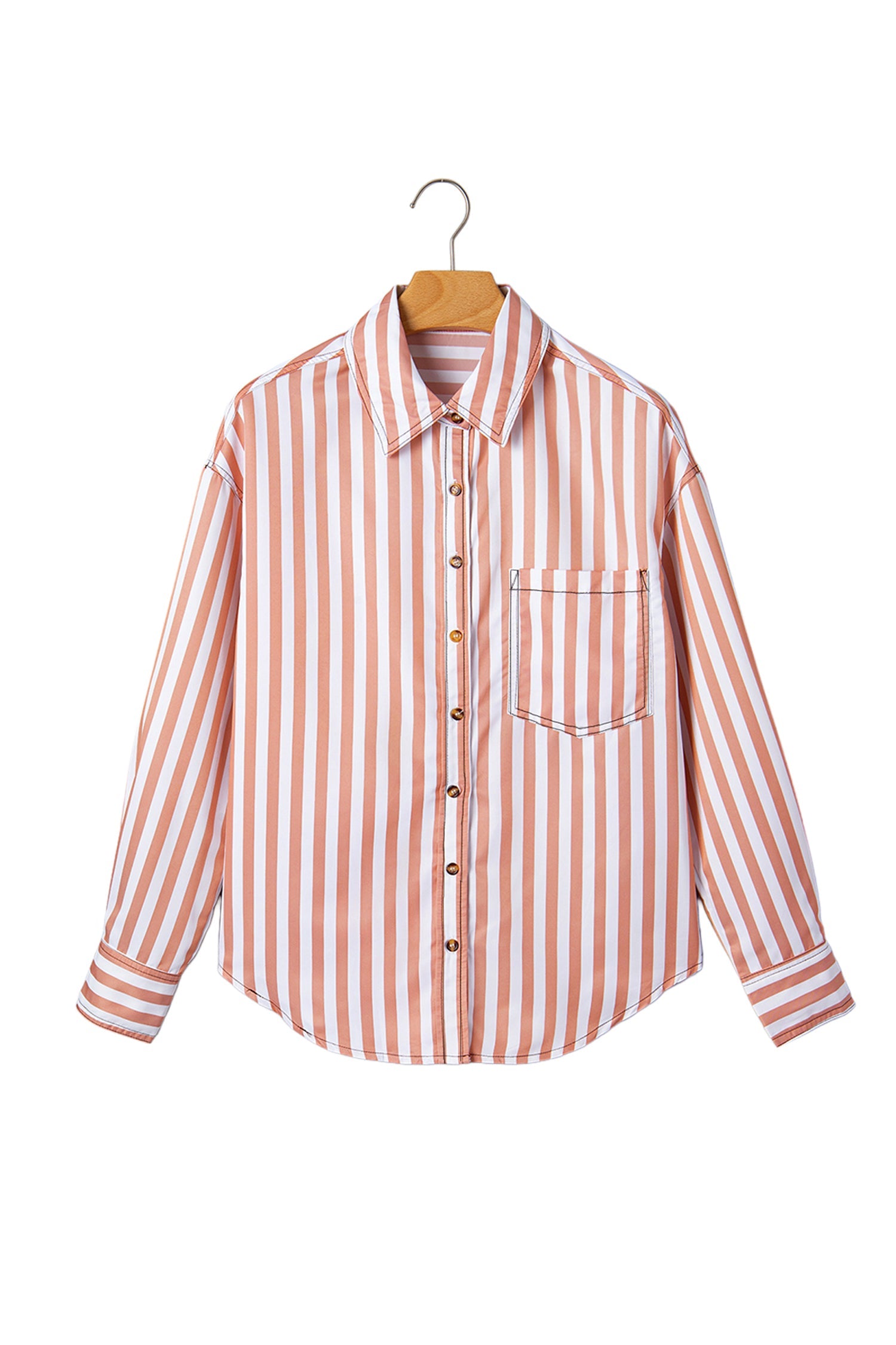 Western Stripe Button Down Long Sleeve Shirt
