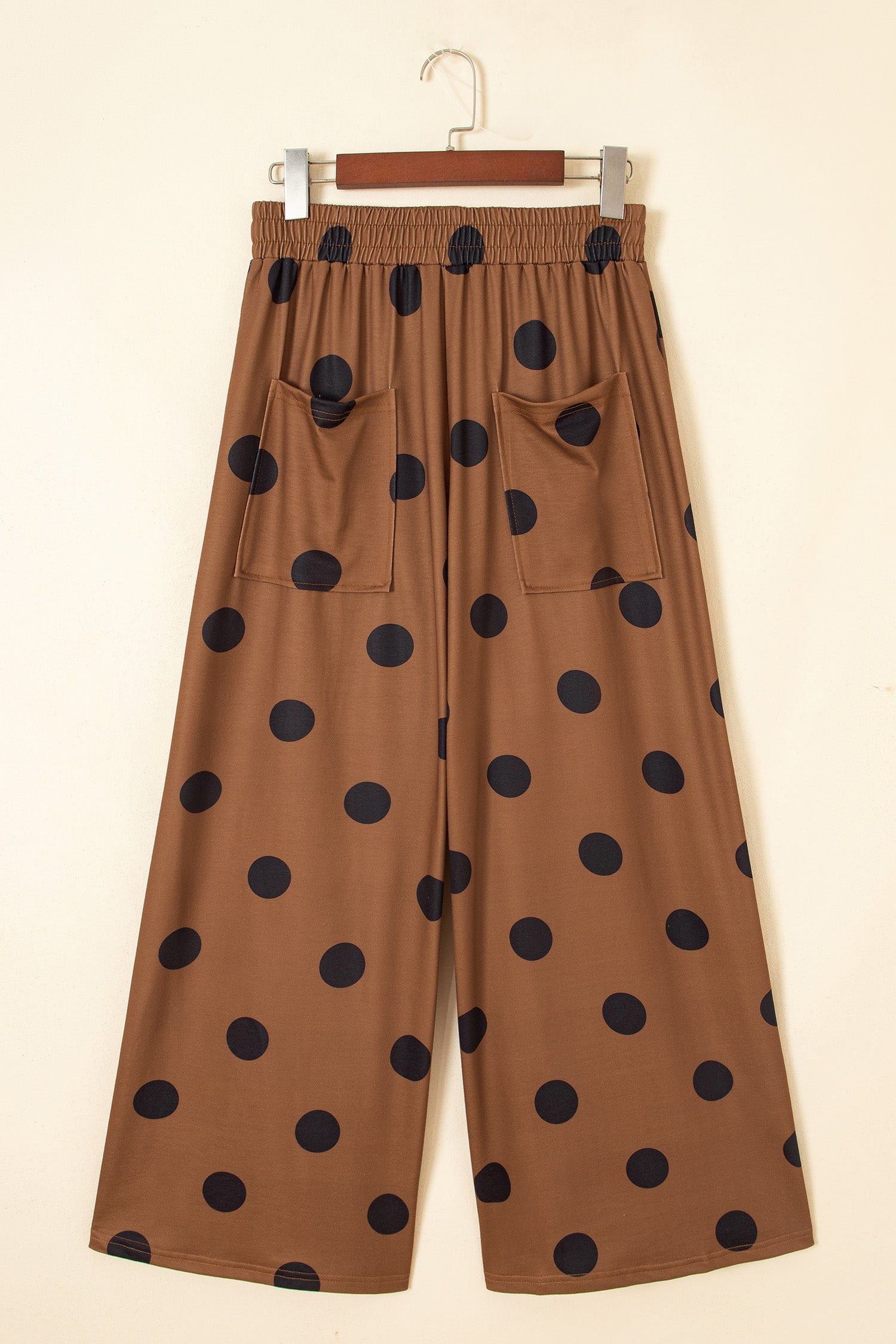 Polka Dot Elastic Waist Wide Leg Pants