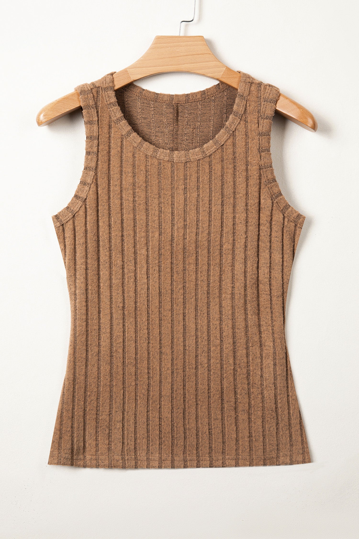 Solid Ribbed Knit Mineral Wash Tank Top