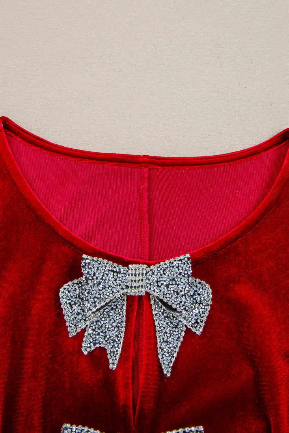 Bow Tie Velvet High Waist Mini Dress