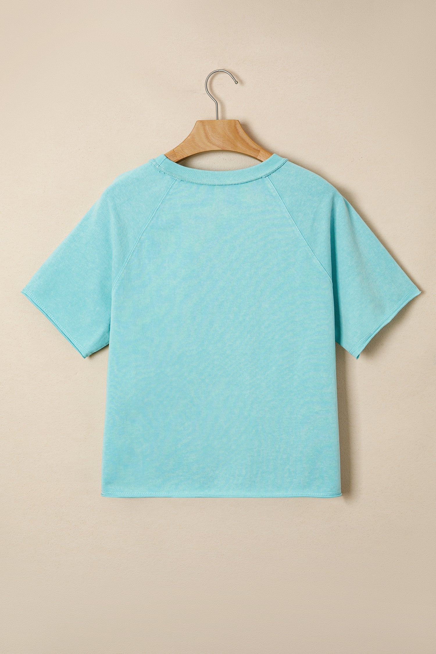 Mineral Wash Raglan Sleeve Boxy Cropped Tee