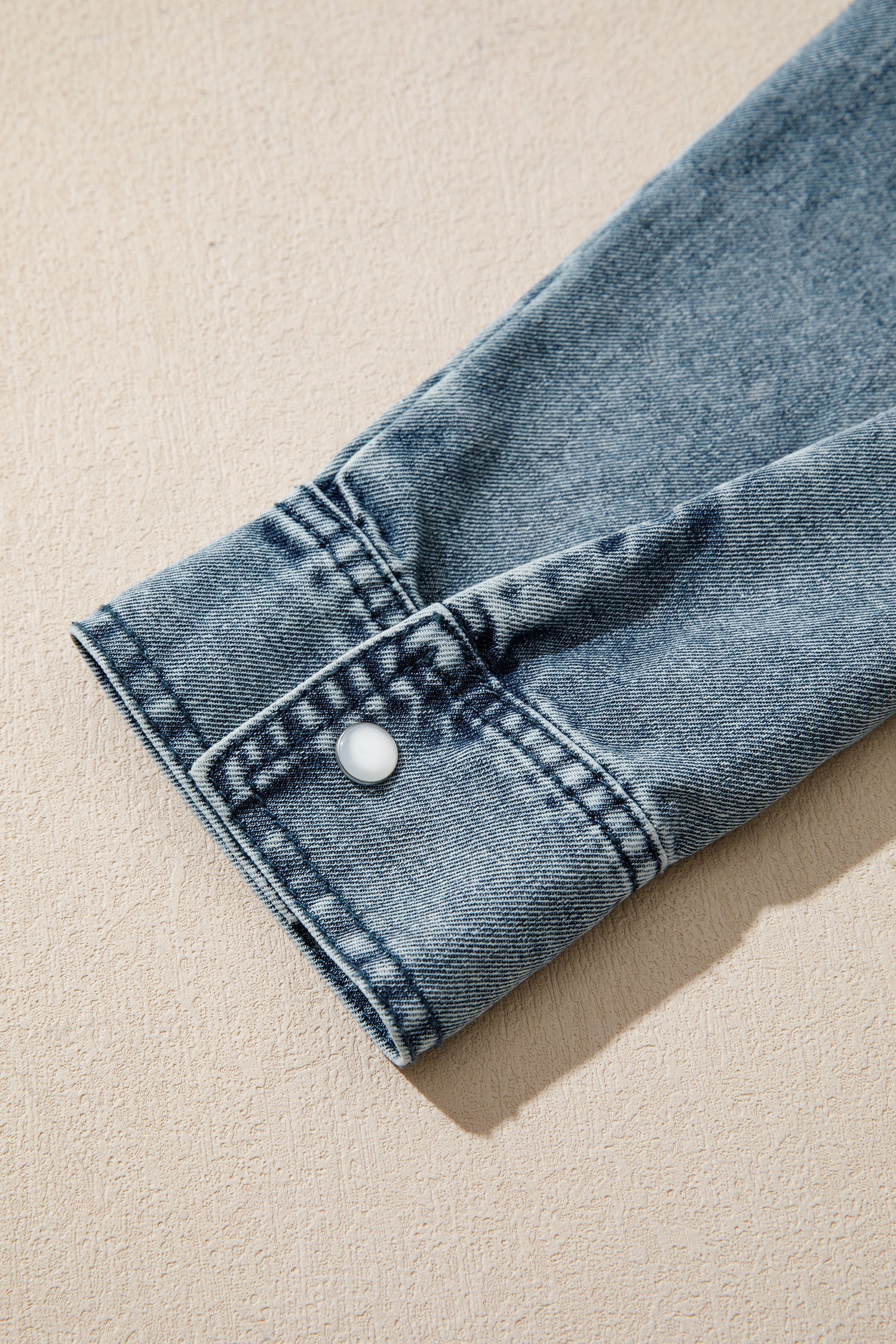 Western Mineral Wash Denim Long Sleeve Shirt Jacket