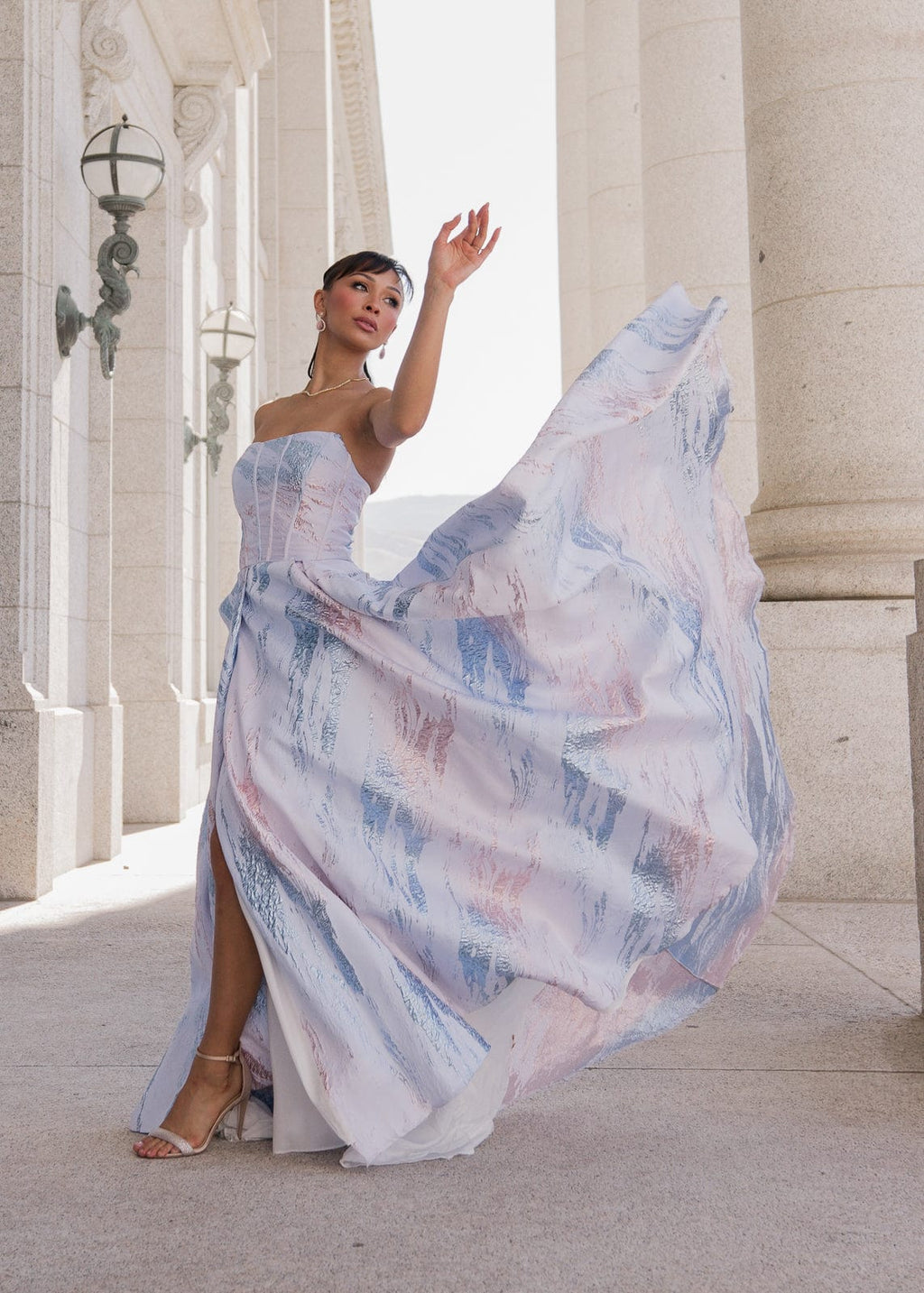 Nessa Metallic Dress - Blue